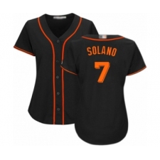 Women's San Francisco Giants #7 Donovan Solano Authentic Black Alternate Cool Base Baseball Player Jersey
