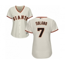 Women's San Francisco Giants #7 Donovan Solano Authentic Cream Home Cool Base Baseball Player Jersey