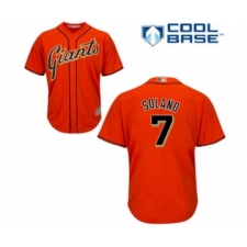 Youth San Francisco Giants #7 Donovan Solano Authentic Orange Alternate Cool Base Baseball Player Jersey