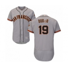 Men's San Francisco Giants #19 Mauricio Dubon Grey Road Flex Base Authentic Collection Baseball Player Jersey