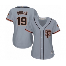 Women's San Francisco Giants #19 Mauricio Dubon Authentic Grey Road 2 Cool Base Baseball Player Jersey