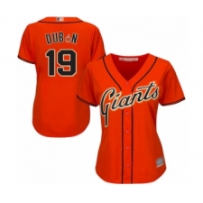 Women's San Francisco Giants #19 Mauricio Dubon Authentic Orange Alternate Cool Base Baseball Player Jersey