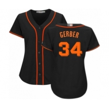 Women's San Francisco Giants #34 Mike Gerber Authentic Black Alternate Cool Base Baseball Player Jersey