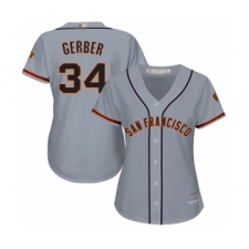 Women's San Francisco Giants #34 Mike Gerber Authentic Grey Road Cool Base Baseball Player Jersey