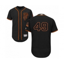 Men's San Francisco Giants #49 Jaylin Davis Black Alternate Flex Base Authentic Collection Baseball Player Jersey