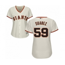 Women's San Francisco Giants #59 Andrew Suarez Authentic Cream Home Cool Base Baseball Player Jersey