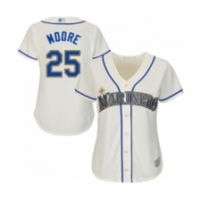 Women's Seattle Mariners #25 Dylan Moore Authentic Cream Alternate Cool Base Baseball Player Jersey