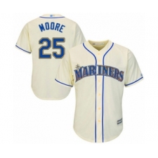 Youth Seattle Mariners #25 Dylan Moore Authentic Cream Alternate Cool Base Baseball Player Jersey