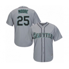 Youth Seattle Mariners #25 Dylan Moore Authentic Grey Road Cool Base Baseball Player Jersey