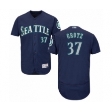 Men's Seattle Mariners #37 Zac Grotz Navy Blue Alternate Flex Base Authentic Collection Baseball Player Jersey