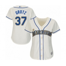 Women's Seattle Mariners #37 Zac Grotz Authentic Cream Alternate Cool Base Baseball Player Jersey