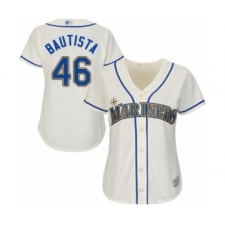 Women's Seattle Mariners #46 Gerson Bautista Authentic Cream Alternate Cool Base Baseball Player Jersey