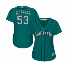 Women's Seattle Mariners #53 Dan Altavilla Authentic Teal Green Alternate Cool Base Baseball Player Jersey