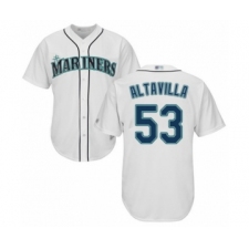 Youth Seattle Mariners #53 Dan Altavilla Authentic White Home Cool Base Baseball Player Jersey