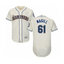 Men's Seattle Mariners #61 Matt Magill Cream Alternate Flex Base Authentic Collection Baseball Player Jersey