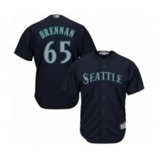 Youth Seattle Mariners #65 Brandon Brennan Authentic Navy Blue Alternate 2 Cool Base Baseball Player Jersey