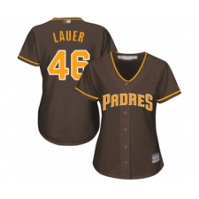 Women's San Diego Padres #46 Eric Lauer Authentic Brown Alternate Cool Base Baseball Player Jersey