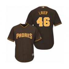 Youth San Diego Padres #46 Eric Lauer Authentic Brown Alternate Cool Base Baseball Player Jersey