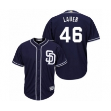 Youth San Diego Padres #46 Eric Lauer Authentic Navy Blue Alternate 1 Cool Base Baseball Player Jersey