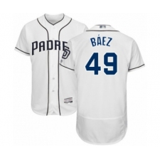 Men's San Diego Padres #49 Michel Baez White Home Flex Base Authentic Collection Baseball Player Jersey