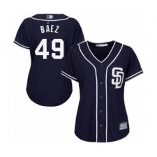 Women's San Diego Padres #49 Michel Baez Authentic Navy Blue Alternate 1 Cool Base Baseball Player Jersey