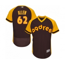 Men's San Diego Padres #62 Austin Allen Brown Alternate Cooperstown Authentic Collection Flex Base Baseball Player Jersey