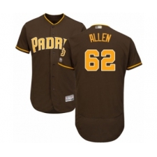 Men's San Diego Padres #62 Austin Allen Brown Alternate Flex Base Authentic Collection Baseball Player Jersey