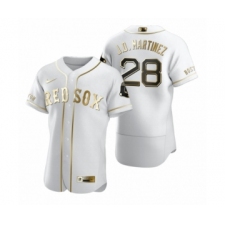 Men's Boston Red Sox #28 J.D. Martinez Nike White Authentic Golden Edition Jersey