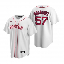 Men's Nike Boston Red Sox #57 Eduardo Rodriguez White Alternate Stitched Baseball Jersey