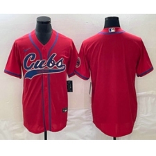 Men's Chicago Cubs Blank Green Cool Base Stitched Baseball Jersey