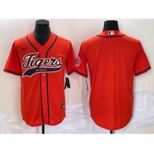 Men's Detroit Tigers Blank Orange Cool Base Stitched Baseball Jersey