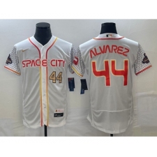 Men's Houston Astros #44 Yordan Alvarez Number White 2023 City Connect Flex Base Stitched Jersey