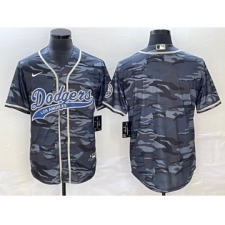 Men's Los Angeles Dodgers Blank Gray Camo Cool Base Stitched Baseball Jersey