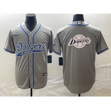 Men's Los Angeles Dodgers Grey Blank Cool Base Stitched Baseball Jerseys