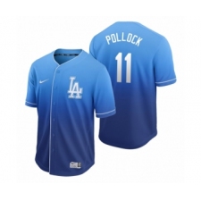 Men's Mlb Los Angeles Dodgers #11 A.J. Pollock Royal Fade Nike Jersey