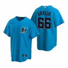 Men's Nike Miami Marlins #66 Jarlin Garcia Blue Alternate Stitched Baseball Jersey
