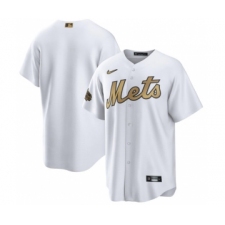Men's New York Mets Blank White 2022 All-Star Cool Base Stitched Baseball Jersey