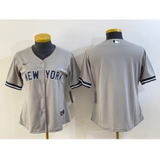 Women's Nike New York Yankees Blank Gray Stitched MLB Cool Base Jersey