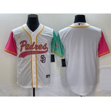 Men's San Diego Padres Blank White NEW 2023 City Connect Cool Base Stitched Jersey1