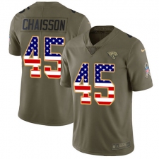 Men's Jacksonville Jaguars #45 K'Lavon Chaisson Olive USA Flag Stitched NFL Limited 2017 Salute To Service Jersey