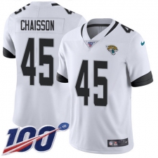 Men's Jacksonville Jaguars #45 K'Lavon Chaisson White Stitched NFL 100th Season Vapor Untouchable Limited Jersey