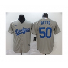 Men's Los Angeles Dodgers #50 Mookie Betts Royal Gray 2020 Cool Base Jersey
