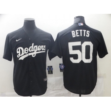 Men's Nike Los Angeles Dodgers #50 Mookie Betts Black Authentic Jersey