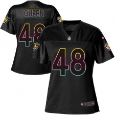 Women's Baltimore Ravens #48 Patrick Queen Black Women's's NFL Fashion Game Jersey