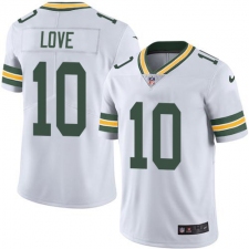 Men's Green Bay Packers #10 Jordan Love White Stitched NFL Vapor Untouchable Limited Jersey