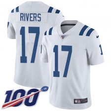 Youth Nike Indianapolis Colts #17 Philip Rivers White Stitched NFL 100th Season Vapor Untouchable Limited Jersey