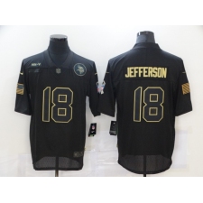 Men's Minnesota Vikings #18 Justin Jefferson Black Nike 2020 Salute To Service Limited Jersey