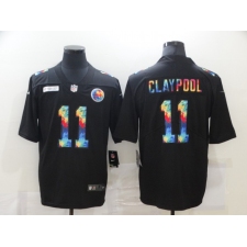 Men's Pittsburgh Steelers #11 Chase Claypool Rainbow Version Nike Limited Jersey