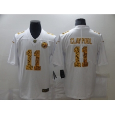 Men's Pittsburgh Steelers #11 Chase Claypool White Nike Leopard Print Limited Jersey