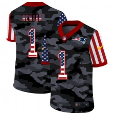 Men's New England Patriots #1 Cam Newton Camo Flag Nike Limited Jersey